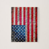 Bedrückte amerikanische Flagge und zweite Änderung Puzzle (Vertikal)