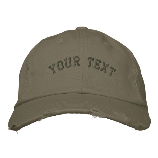 Bedrückte bestickte Cap Olive Green Baseballkappe (Vorderseite)
