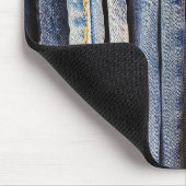 Bedrückte blaue Jeans Mousepad (Ecke)