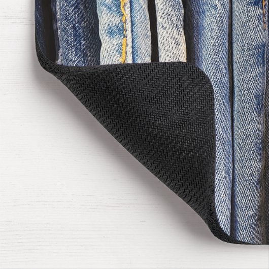 Bedrückte blaue Jeans Mousepad (Ecke)