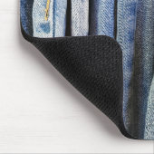 Bedrückte blaue Jeans Mousepad (Ecke)