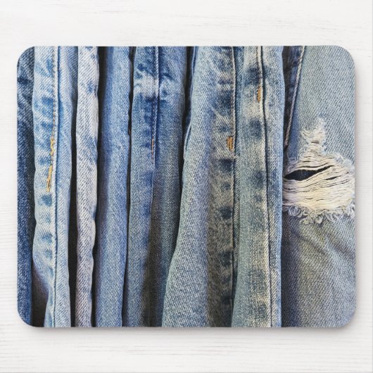 Bedrückte blaue Jeans Mousepad (Vorne)