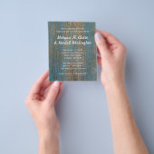 Bedrückte Blue Wood Wedding Budget Einladungen Flyer (Gruppe)