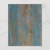 Bedrückte Blue Wood Wedding Budget Einladungen Flyer (Hinten)