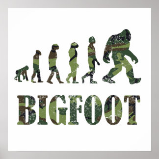 Bedrückte Camouflage Bigfoot Evolution Poster