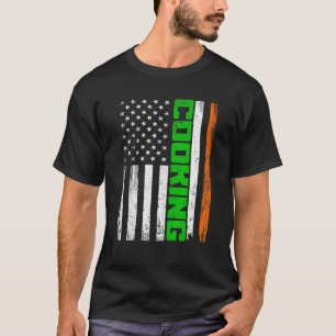 Bedrückte Cooking American Flag Funny St Patricks T-Shirt