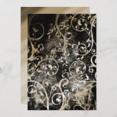 Bedrückte Damask Gothic Grunge Wedding Einladung (Vorne/Hinten)