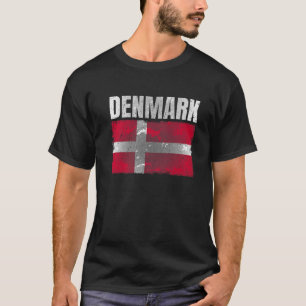 Bedrückte dänische Flagge Grafik für Männer Frauen T-Shirt