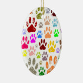 Bedrückte farbige Hundeschlittendrucke Keramik Ornament (Rechts)