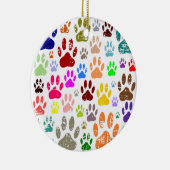 Bedrückte farbige Hundeschlittendrucke Keramik Ornament (Rechts)