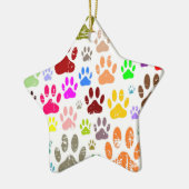 Bedrückte farbige Hundeschlittendrucke Keramikornament (Links)