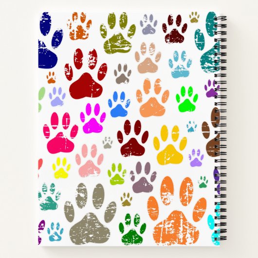 Bedrückte farbige Hundeschlittendrucke Notizblock (Rückseite)