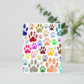 Bedrückte farbige Hundeschlittendrucke Postkarte (Stehend Vorderseite)