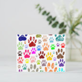 Bedrückte farbige Hundeschlittendrucke Postkarte (Stehend Vorderseite)