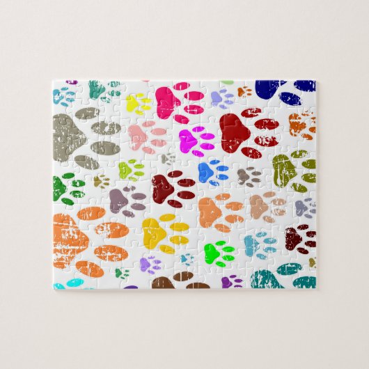 Bedrückte farbige Hundeschlittendrucke Puzzle (Horizontal)