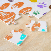 Bedrückte farbige Hundeschlittendrucke Puzzle (Seite)