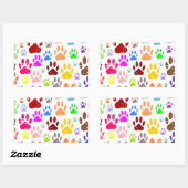 Bedrückte farbige Hundeschlittendrucke Rechteckiger Aufkleber (Blatt)