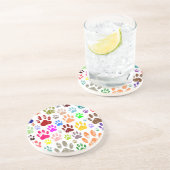 Bedrückte farbige Hundeschlittendrucke Sandstein Untersetzer (Seite)