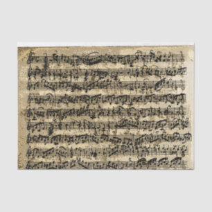 Bedrückte Gold Sheet Music Vintag Seidenpapier