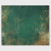 Bedrückte Gold Smarald Deep Green Tropical Geschenkpapier (Flach)