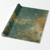 Bedrückte Gold Smarald Deep Green Wrap Geschenkpapier (Ungerollt)