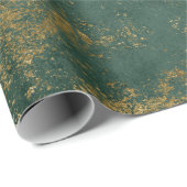 Bedrückte Gold Smarald Deep Green Wrap Geschenkpapier (Rolleneckpunkt)