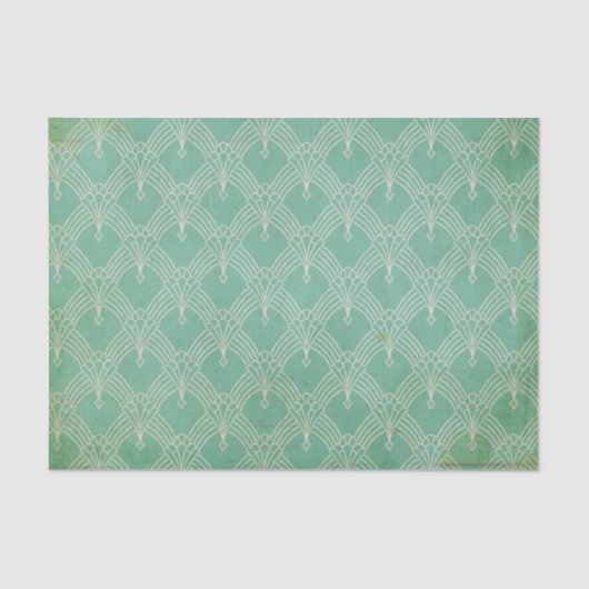 Bedrückte grüne Kunst-Déco Seidenpapier (Vorderseite)