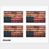 Bedrückte grunge amerikanische Flagge Rechteckiger Aufkleber (Blatt)