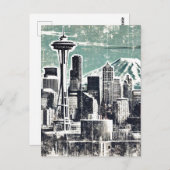 Bedrückte Grunge Seattle Washington Postkarte (Vorne/Hinten)
