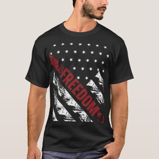 Bedrückte Grunge USA Freedom T-Shirt (Vorderseite)