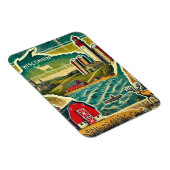 Bedrückte Grunge Wisconsin Magnet (Rechte Seite)