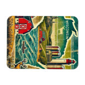 Bedrückte Grunge Wisconsin Magnet (Horizontal)
