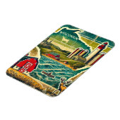 Bedrückte Grunge Wisconsin Magnet (Linke Seite)