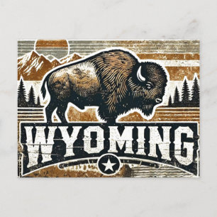 Bedrückte Grunge Wyoming Postkarte