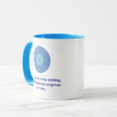 Bedrückte gute Vibes Blue Evil Eye Herz Muster Tasse (Vorderseite Links)