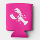 Bedrückte Hummer drucken auf rosa Meeresfrüchte Dosenkühler (Rückseite)