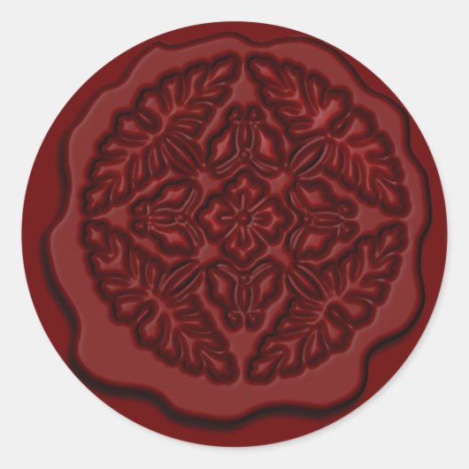 Bedruckte Imitate Wachs Siegel, rot Runder Aufkleber (Vorderseite)