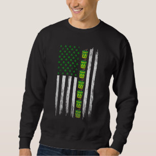 Bedrückte Irish American Flag Drums St Patrick's Sweatshirt