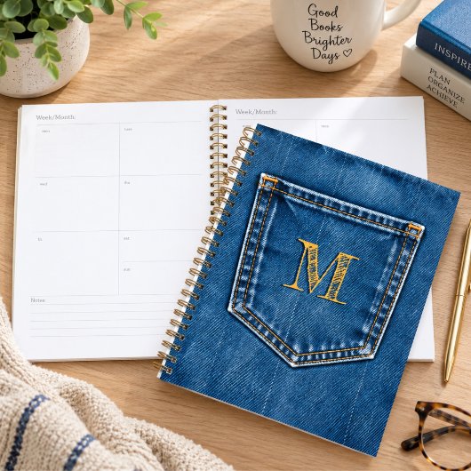 Bedruckte Jeans-Monogramm Planer