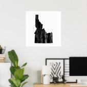 Bedrückte Kontur des Idaho-Staat Poster (Heimbüro)