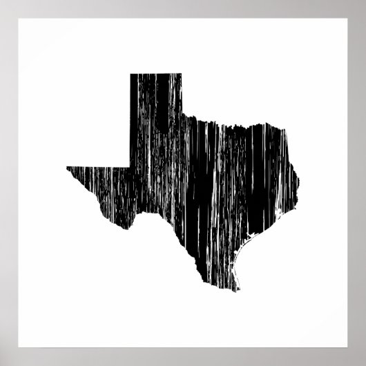 Bedrückte Kontur von Texas-Staat Poster (Vorne)