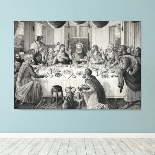 Bedruckte Leinwand "Das letzte Abendessen" (Insitu (Holzboden))