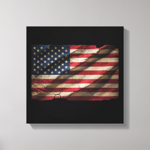 Bedruckte Leinwand mit amerikanischer Flagge im Qu