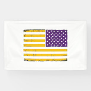 Bedruckte lila und goldene amerikanische Flagge Ve Banner
