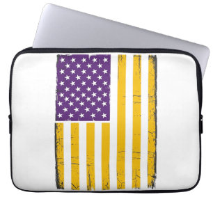 Bedruckte lila und goldene amerikanische Flagge Ve Laptopschutzhülle