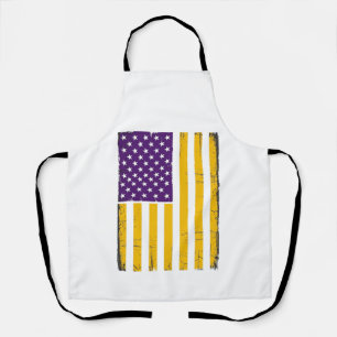 Bedruckte lila und goldene amerikanische Flagge Ve Schürze