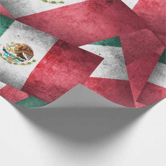 Bedrückte mexikanische Flaggen Geschenkpapier (Ecke)