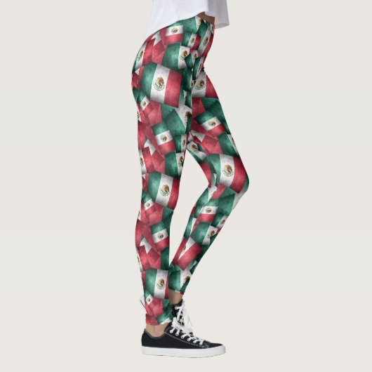 Bedrückte mexikanische Flaggen Leggings (Rechts)