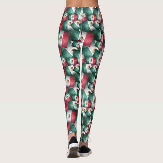 Bedrückte mexikanische Flaggen Leggings (Rückseite)