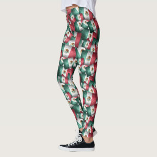 Bedrückte mexikanische Flaggen Leggings